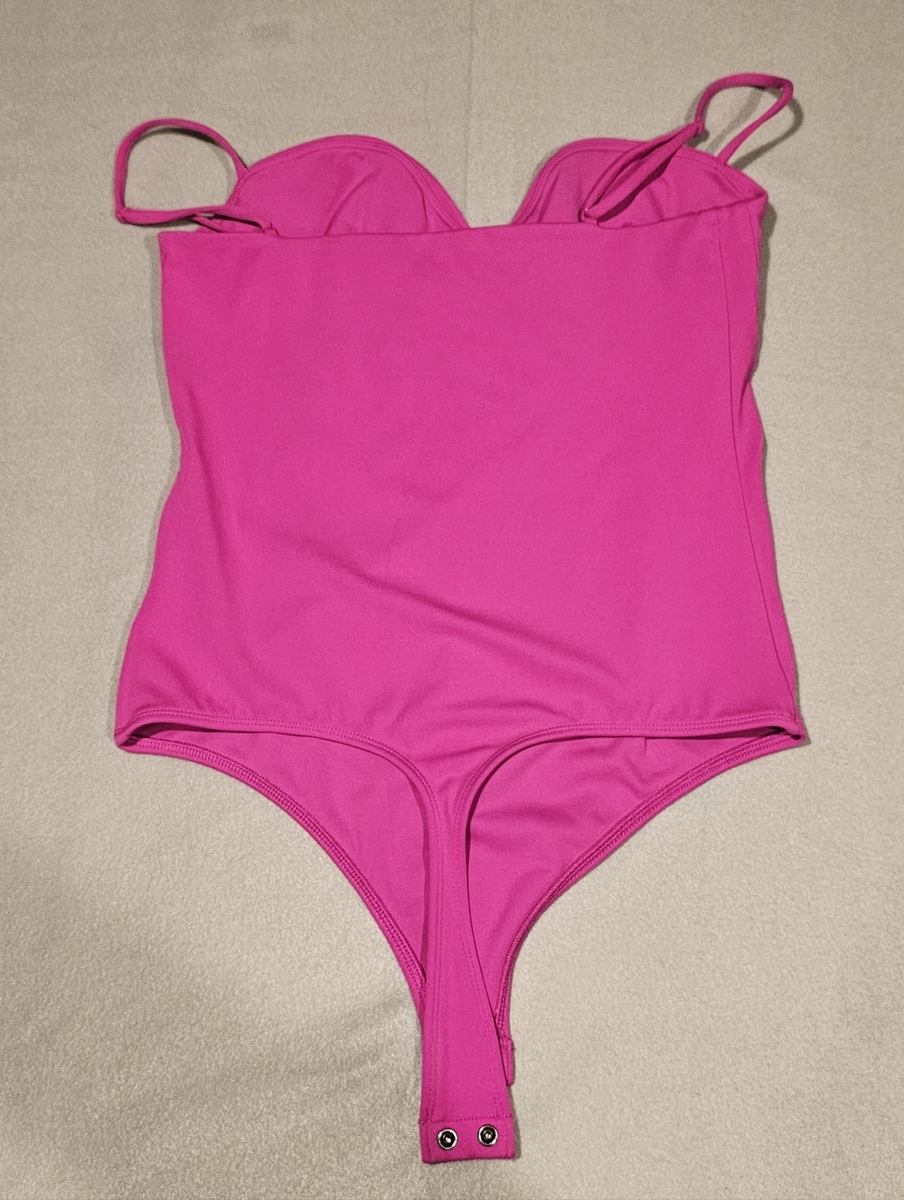 Express Bodycon Hot Pink Structured‎ One-Piece Bodysuit Size M - Picture 3 of 4